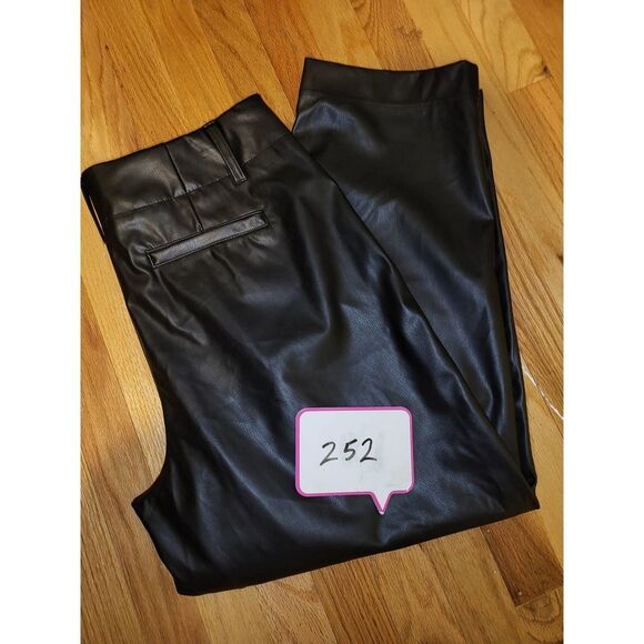 A New Day Polyurethane Black Pants NWT Size 14 - Picture 2 of 3